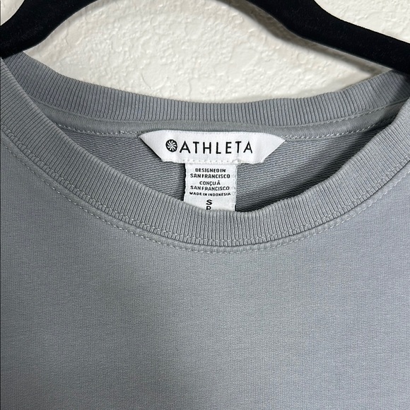 Athleta Gray Crewneck Sweater with Ribbed Details SP - Picture 2 of 5